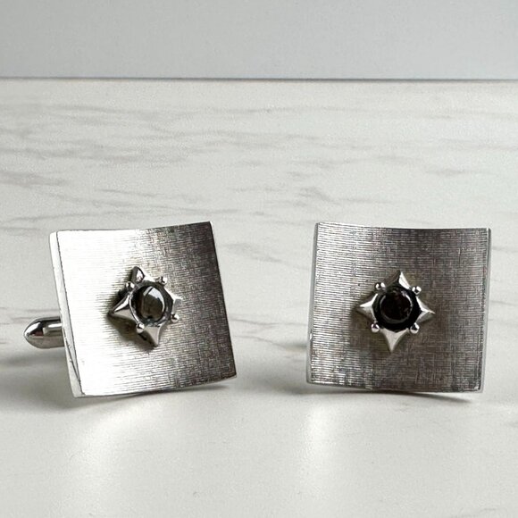 Vintage Starburst Cufflinks, Gift for Him - Picture 2 of 7